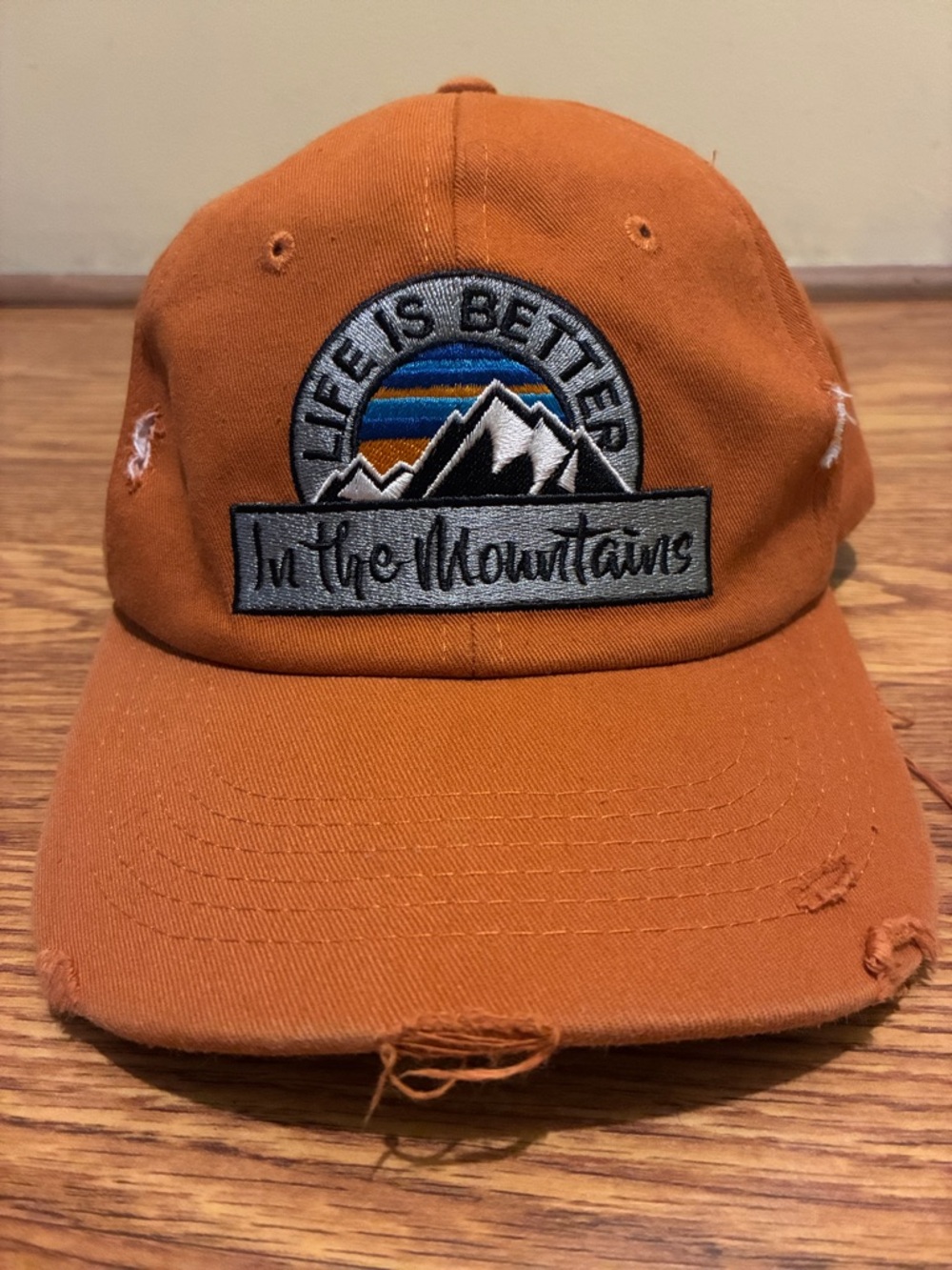 Rust Orange 'Life Is Better In The Mountains' Hat
